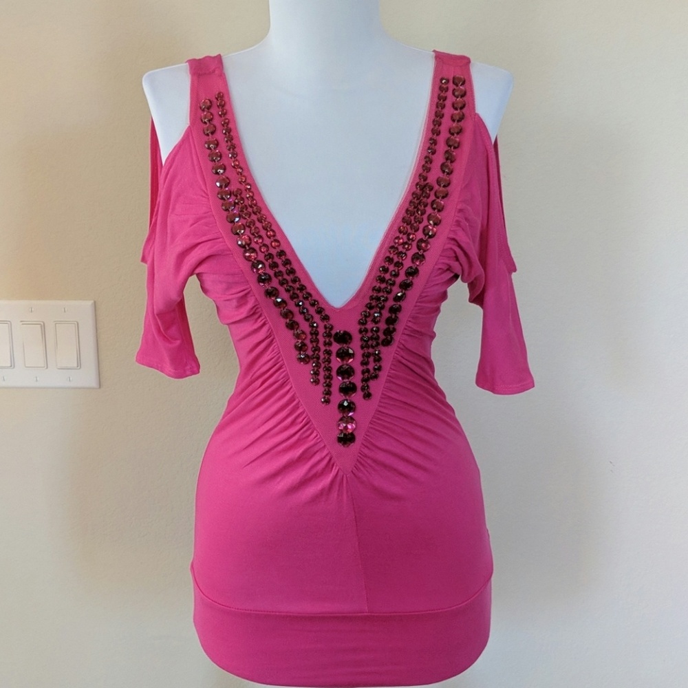 Wonens Jewel Front Stretch Knit Top